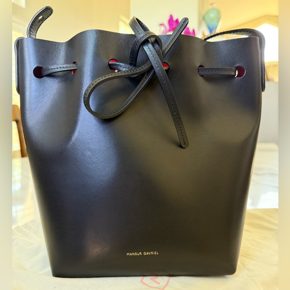 Mansur Gavriel Mini Bucket Bag Black Flamma